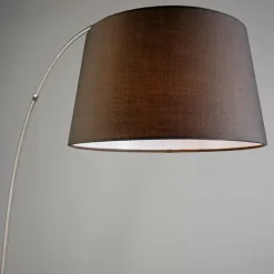 QAZQA Moderne Bogenlampe aus Stahl mit schwarzem Stoffschirm - Arc Basic