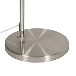 QAZQA Moderne Bogenlampe aus Stahl mit weißem Stoffschirm - Arc Basic