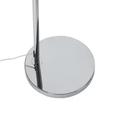 QAZQA Moderne Bogenlampe Chrom mit weißem Schirm - Arc Basic
