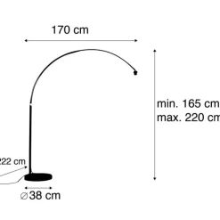 QAZQA Moderne Bogenlampe chrom verstellbar ohne Schirm