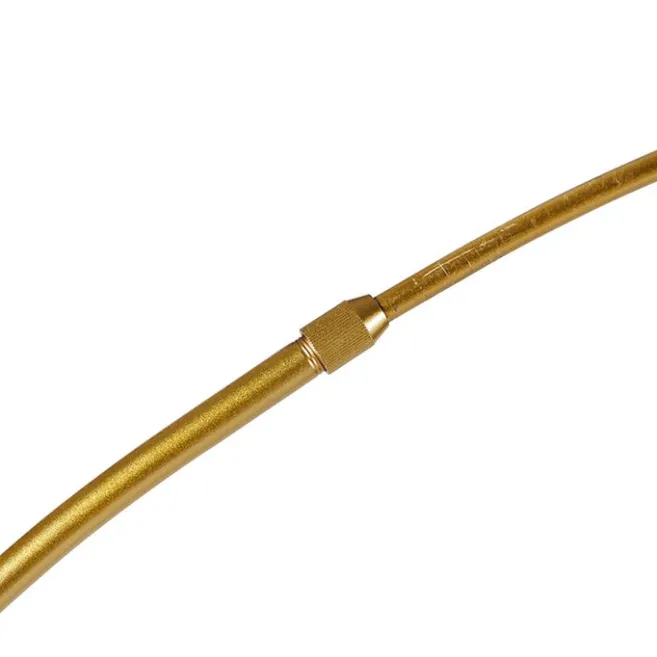 QAZQA Moderne Bogenlampe Messing mit weißem Schirm - Arc Basic