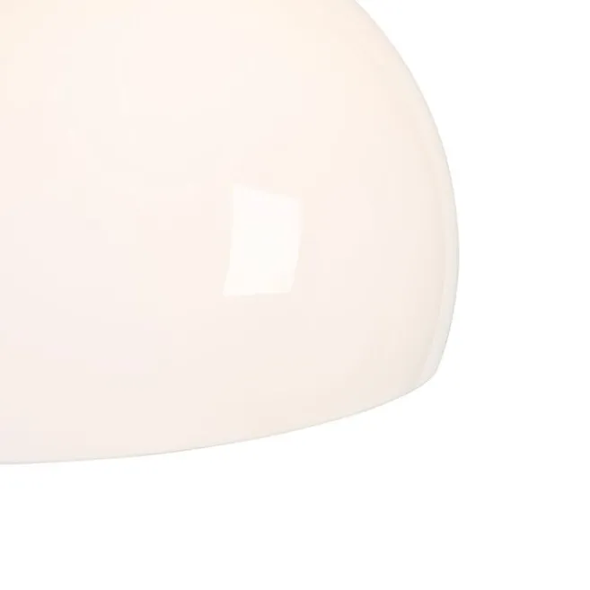 QAZQA Moderne Bogenlampe Messing mit weißem Schirm - Arc Basic