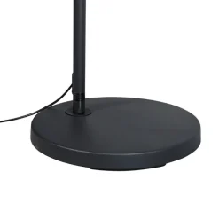 QAZQA Moderne Bogenlampe schwarz mit schwarzem Stoffschirm - Arc Basic