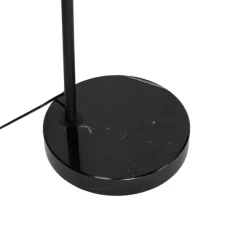 QAZQA Moderne Bogenlampe schwarz mit Rauchglas - Arc