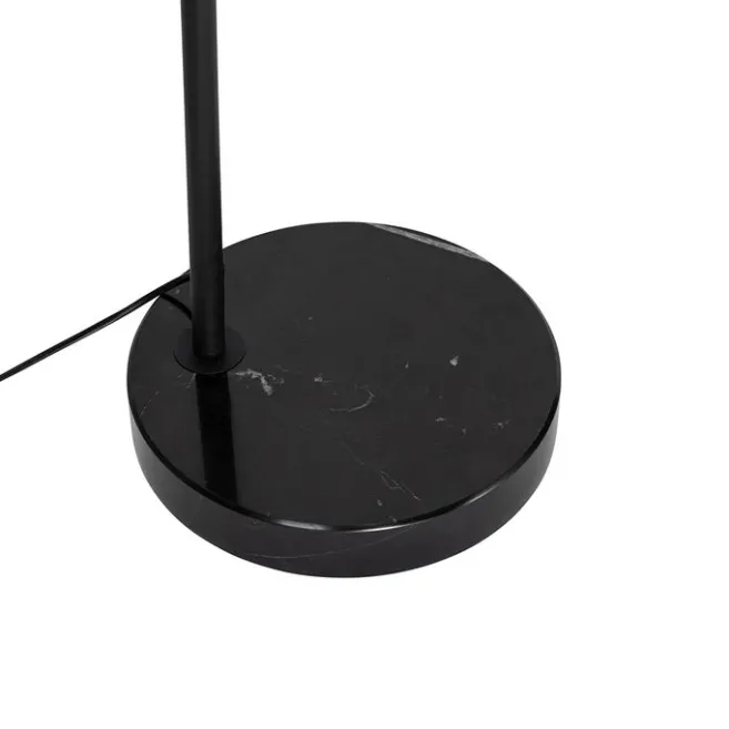 QAZQA Moderne Bogenlampe schwarz mit Rauchglas - Arc