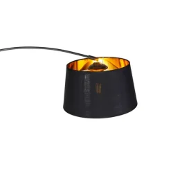QAZQA Moderne Bogenlampe schwarz mit gold - Arc Basic