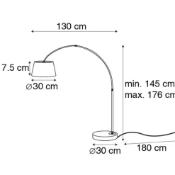 QAZQA Moderne Bogenlampe schwarz mit gold - Arc Basic