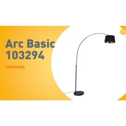 QAZQA Moderne Bogenlampe schwarz mit gold - Arc Basic
