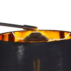 QAZQA Moderne Bogenlampe schwarz mit gold - Arc Basic