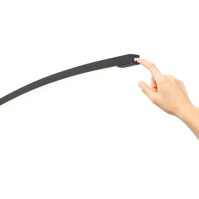 QAZQA Moderne Bogenlampe schwarz inkl. LED mit Touch-Dimmer - Arlow