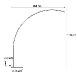 QAZQA Moderne Bogenlampe schwarz inkl. LED mit Touch-Dimmer - Arlow
