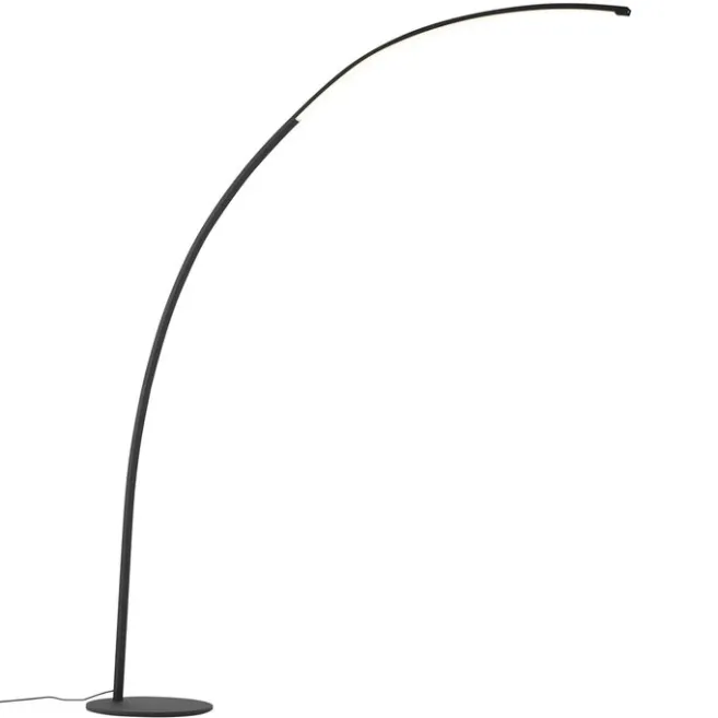 QAZQA Moderne Bogenlampe schwarz inkl. LED mit Touch-Dimmer - Arlow