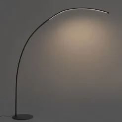 QAZQA Moderne Bogenlampe schwarz inkl. LED mit Touch-Dimmer - Arlow