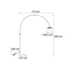 QAZQA Moderne Bogenlampe Stahl verstellbar - Grande