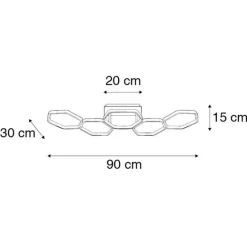 Trio Leuchten Moderne Deckenleuchte grau inkl. LED 3-stufig dimmbar - Jetse