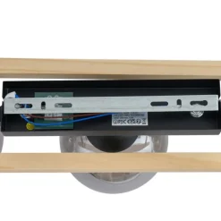 QAZQA Moderne Deckenleuchte schwarz mit Holz und Rauchglas 3-flammig - Aleks