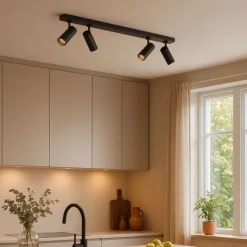 QAZQA Professional Moderne Deckenleuchte Schwarz inkl. LED Dimmbar 4-Lichter - Tate