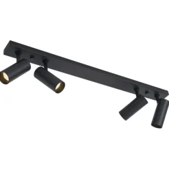 QAZQA Professional Moderne Deckenleuchte Schwarz inkl. LED Dimmbar 4-Lichter - Tate