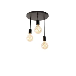 QAZQA Moderne Deckenleuchte schwarz 3-flammig - Facil