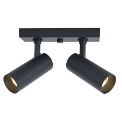 QAZQA Professional Moderne Deckenleuchte Schwarz inkl. LED Dimmbar 2-flammig - Tate