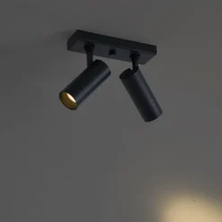 QAZQA Professional Moderne Deckenleuchte Schwarz inkl. LED Dimmbar 2-flammig - Tate