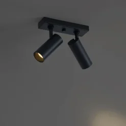 QAZQA Professional Moderne Deckenleuchte Schwarz inkl. LED Dimmbar 2-flammig - Tate