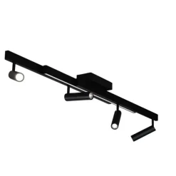 Trio Leuchten Moderne Deckenleuchte schwarz inkl. dimmbarer LED mit Fernbedienung - Zeno