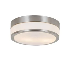 QAZQA Moderne Deckenleuchte Stahl 28 cm IP44 - Flavi