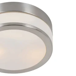 QAZQA Moderne Deckenleuchte Stahl 23 cm IP44 - Flavi