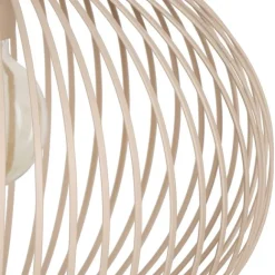 Trio Leuchten Moderne Draht-Hängeleuchte Schwarz mit Beige 3-flammig - Gila