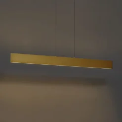 QAZQA Moderne Hängelampe Messing inkl. LED 3-Stufen-Dimmbar Easylift - Straight