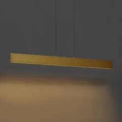 QAZQA Moderne Hängelampe Messing inkl. LED 3-Stufen-Dimmbar Easylift - Straight