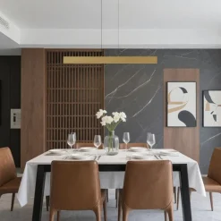 QAZQA Moderne Hängelampe Messing inkl. LED 3-Stufen-Dimmbar Easylift - Straight