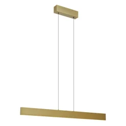 QAZQA Moderne Hängelampe Messing inkl. LED 3-Stufen-Dimmbar Easylift - Straight