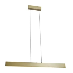 QAZQA Moderne Hängelampe Messing inkl. LED 3-Stufen-Dimmbar Easylift - Straight