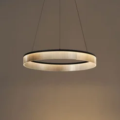 QAZQA Moderne Hängelampe Schwarz 78cm inkl. LED 3-Stufen-Dimmbar - Anello Chandelier