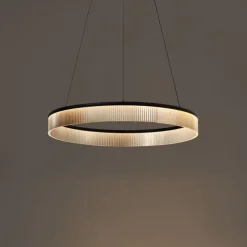 QAZQA Moderne Hängelampe Schwarz 78cm inkl. LED 3-Stufen-Dimmbar - Anello Chandelier