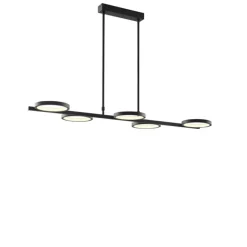 QAZQA Moderne Hängelampe schwarz inkl. LED 3-stufig dimmbar 5-flammig - Vivé