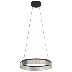 QAZQA Moderne Hängelampe schwarz 59cm inkl. LED 3-Stufen-Dimmbar - Anello Chandelier