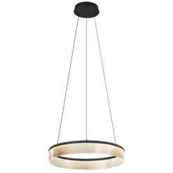 QAZQA Moderne Hängelampe schwarz 59cm inkl. LED 3-Stufen-Dimmbar - Anello Chandelier