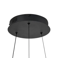 QAZQA Moderne Hängelampe schwarz 59cm inkl. LED 3-Stufen-Dimmbar - Anello Chandelier
