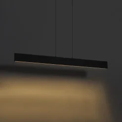 QAZQA Moderne Hängelampe schwarz inkl. LED 3-Stufen-Dimmbar Easylift - Straight