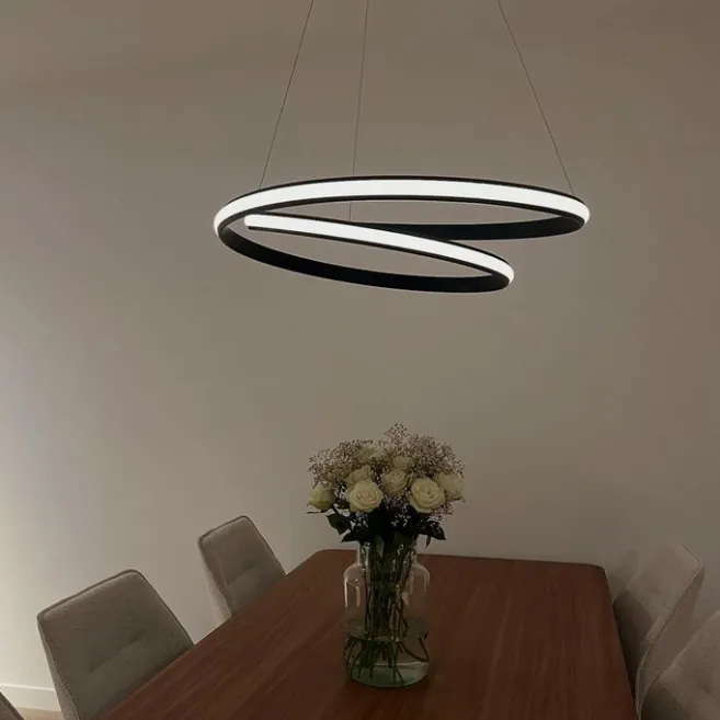 QAZQA Moderne Hängelampe schwarz 74 cm inkl. LED - Rowan