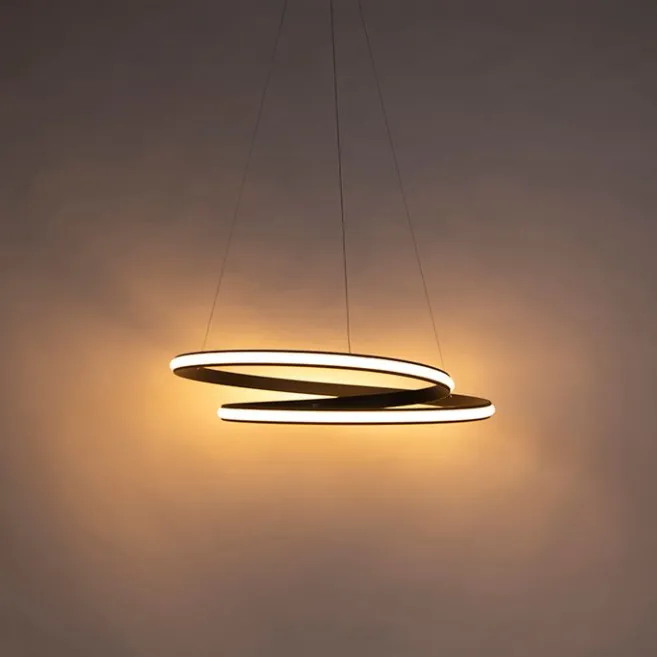 QAZQA Moderne Hängelampe schwarz 74 cm inkl. LED - Rowan