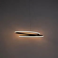 QAZQA Moderne Hängelampe schwarz 74 cm inkl. LED - Rowan