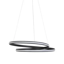 QAZQA Moderne Hängelampe schwarz 74 cm inkl. LED - Rowan