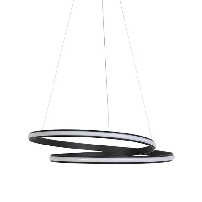 QAZQA Moderne Hängelampe schwarz 74 cm inkl. LED - Rowan