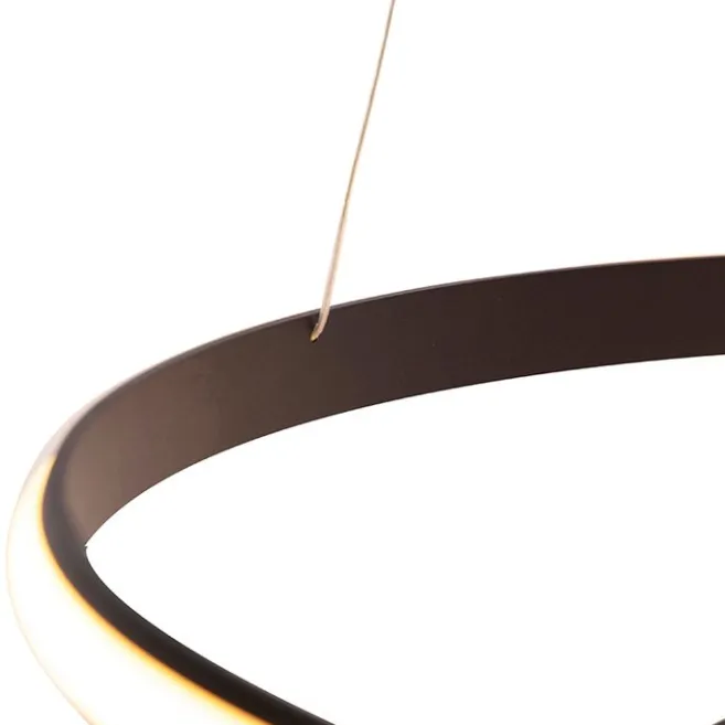 QAZQA Moderne Hängelampe schwarz 74 cm inkl. LED - Rowan