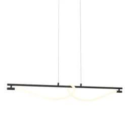 QAZQA Moderne Hängelampe schwarz inkl. LED 3-Stufen-Dimmbar - Twirl