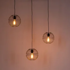 Honsel Moderne Hängelampe schwarz 3-flammig - Sphaera